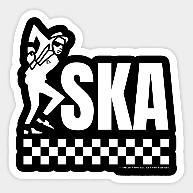 Ska Dancing Rude Boy Design White Print Sticker by Timeless Chaos